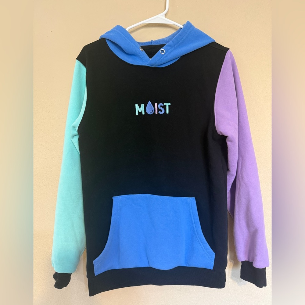 Moist Color Block Unisex Sweatshirt Hoodie Size Small